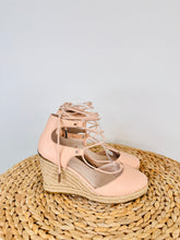 Load image into Gallery viewer, Leather Espadrille Wedges - Size 39
