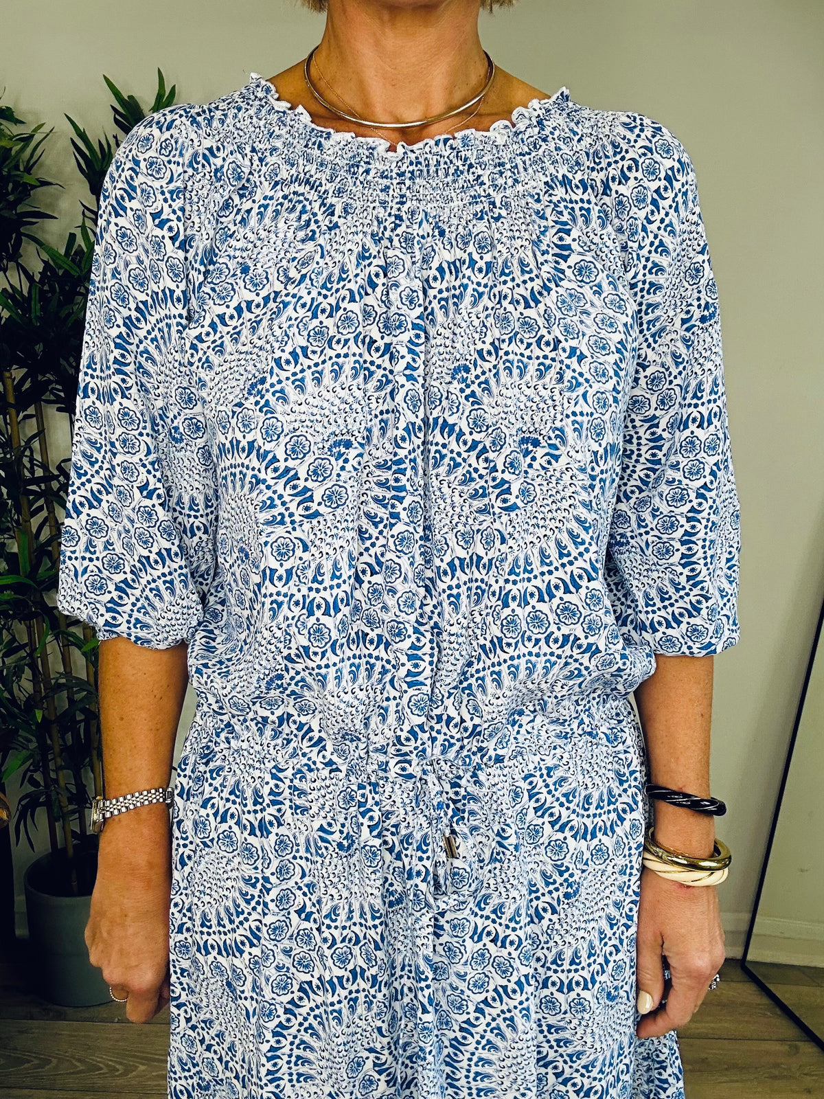 Patterned Maxi Dress - Size M
