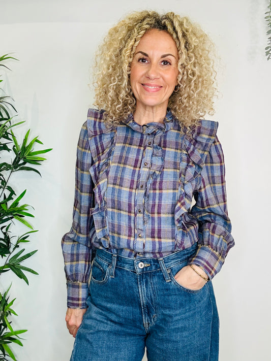 Linen Check Shirt - Size 12