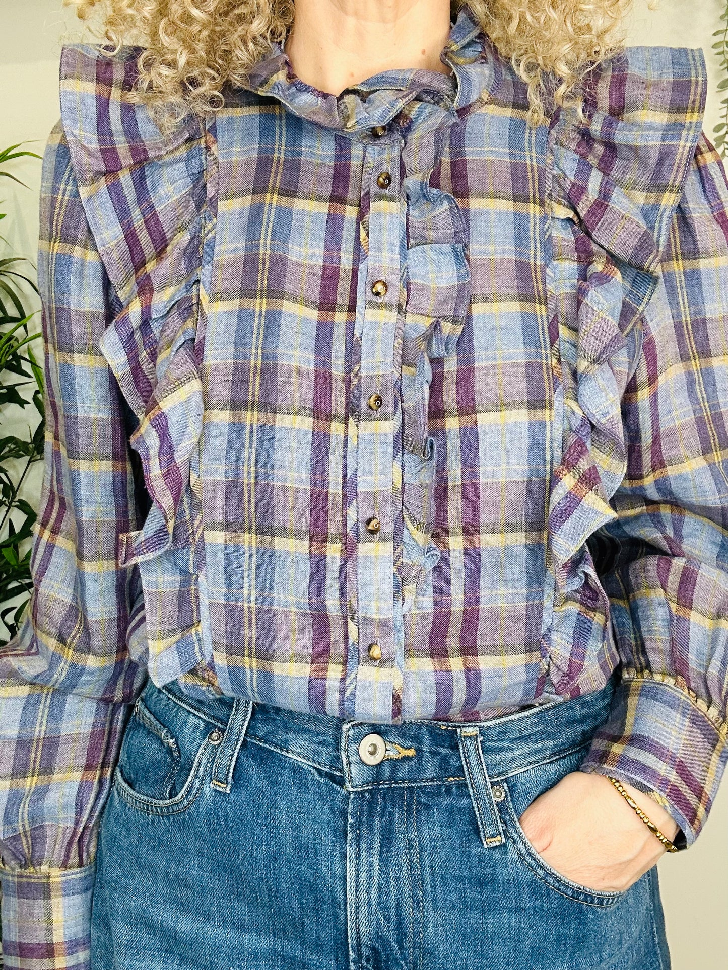 Linen Check Shirt - Size 12