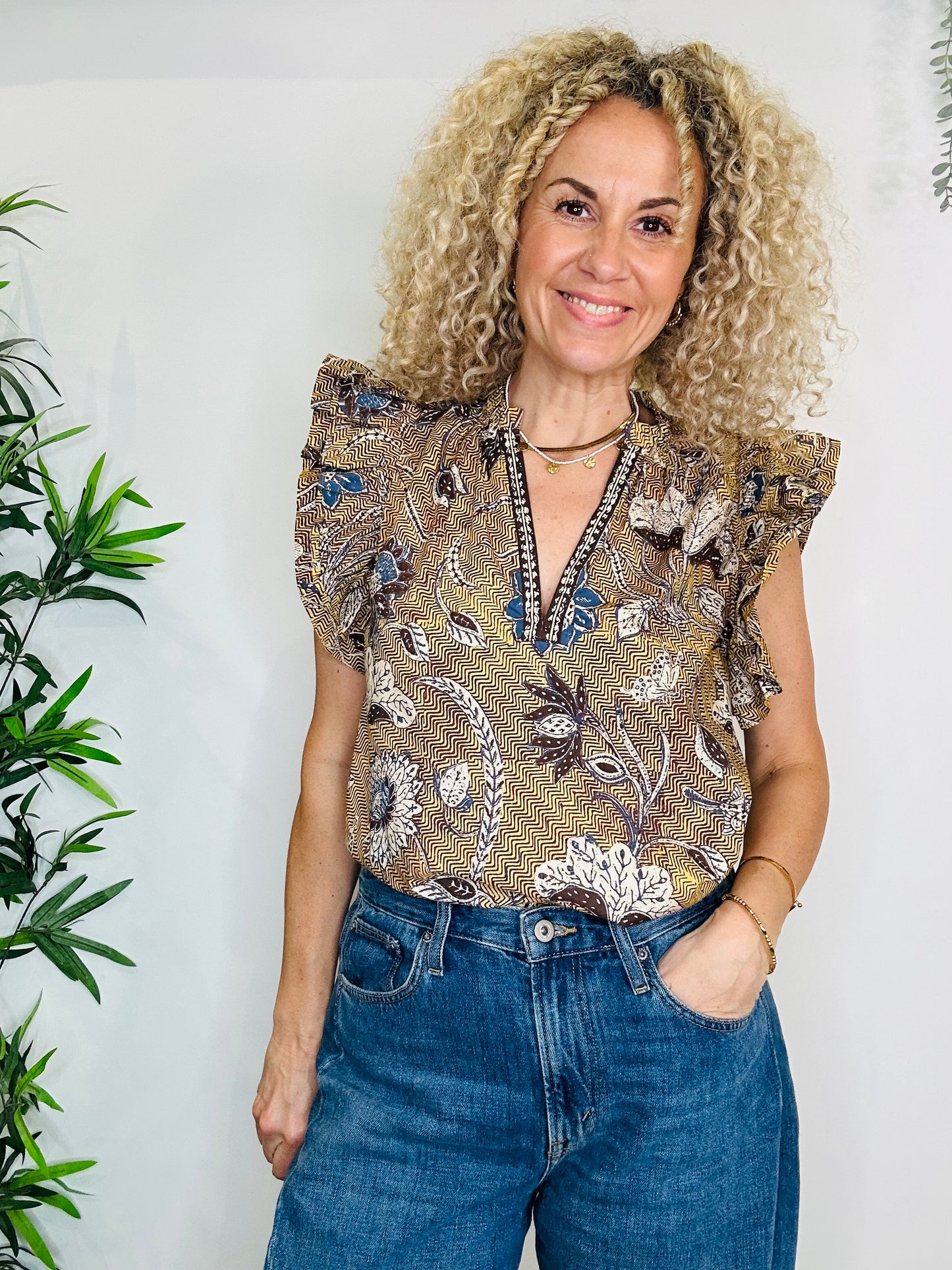 Patterned Lei Top - Size 14
