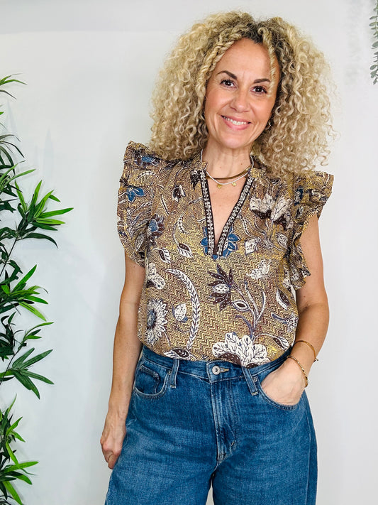 Patterned Lei Top - Size 14
