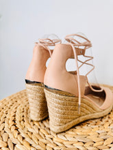 Load image into Gallery viewer, Leather Espadrille Wedges - Size 39
