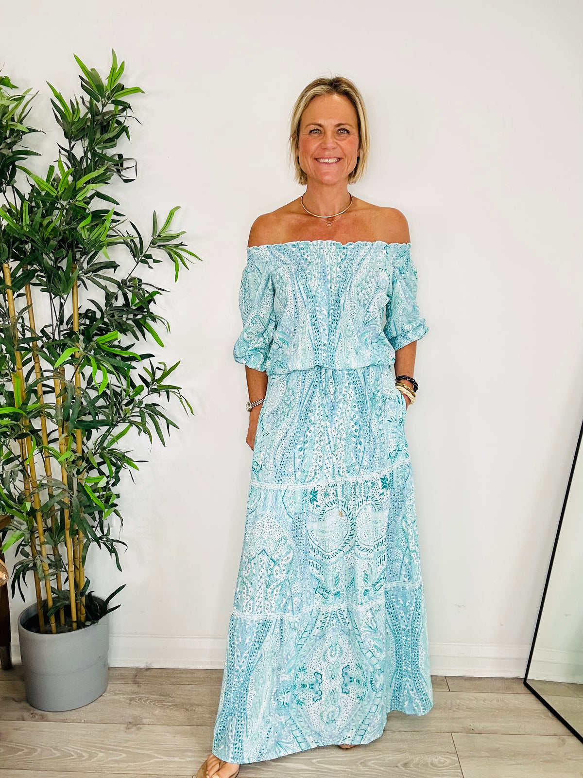 Patterned Maxi Dress - Size M