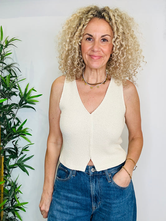 Knitted Linen Vest - Size XS