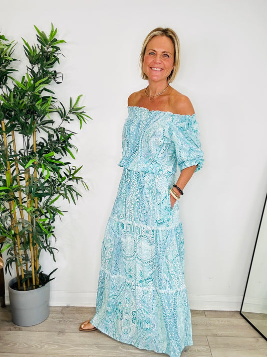 Patterned Maxi Dress - Size M