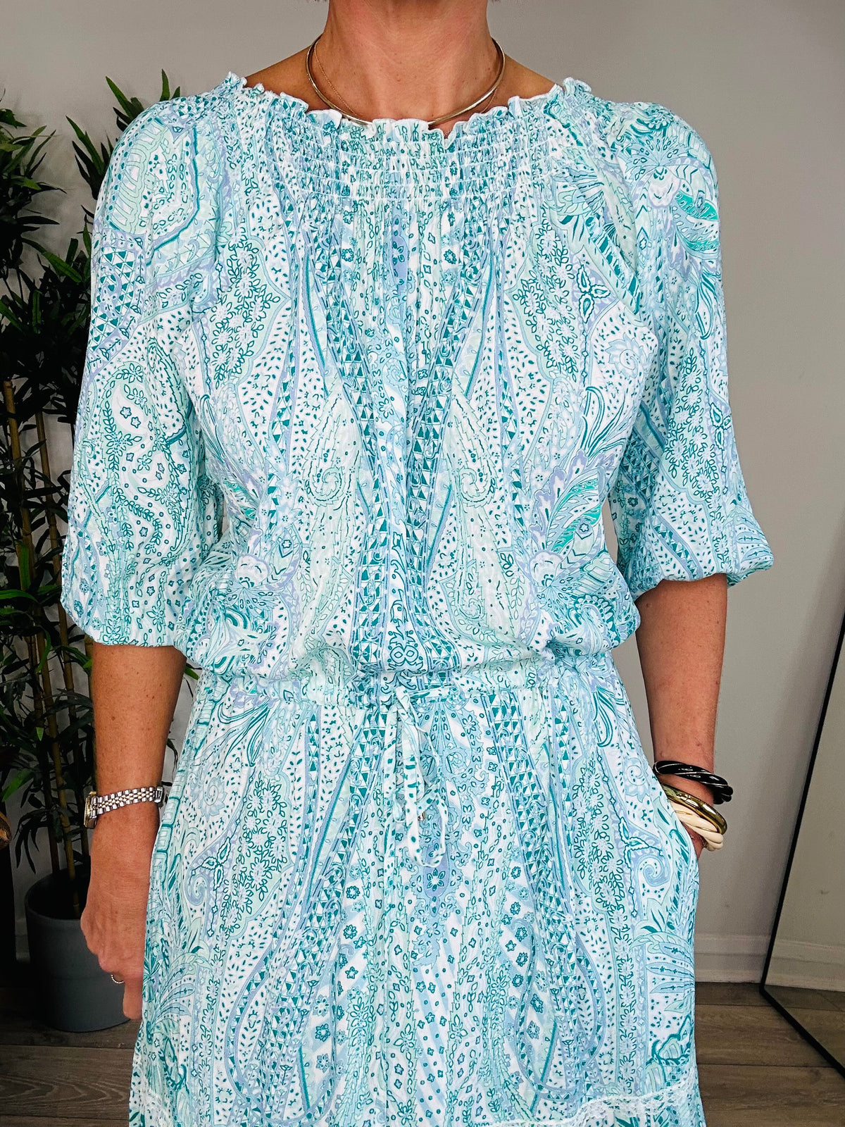 Patterned Maxi Dress - Size M
