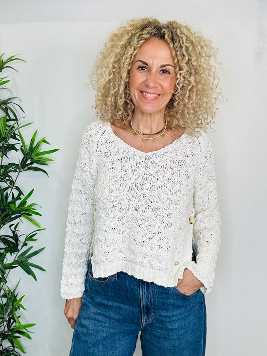 Crochet Knit Jumper - Size XS
