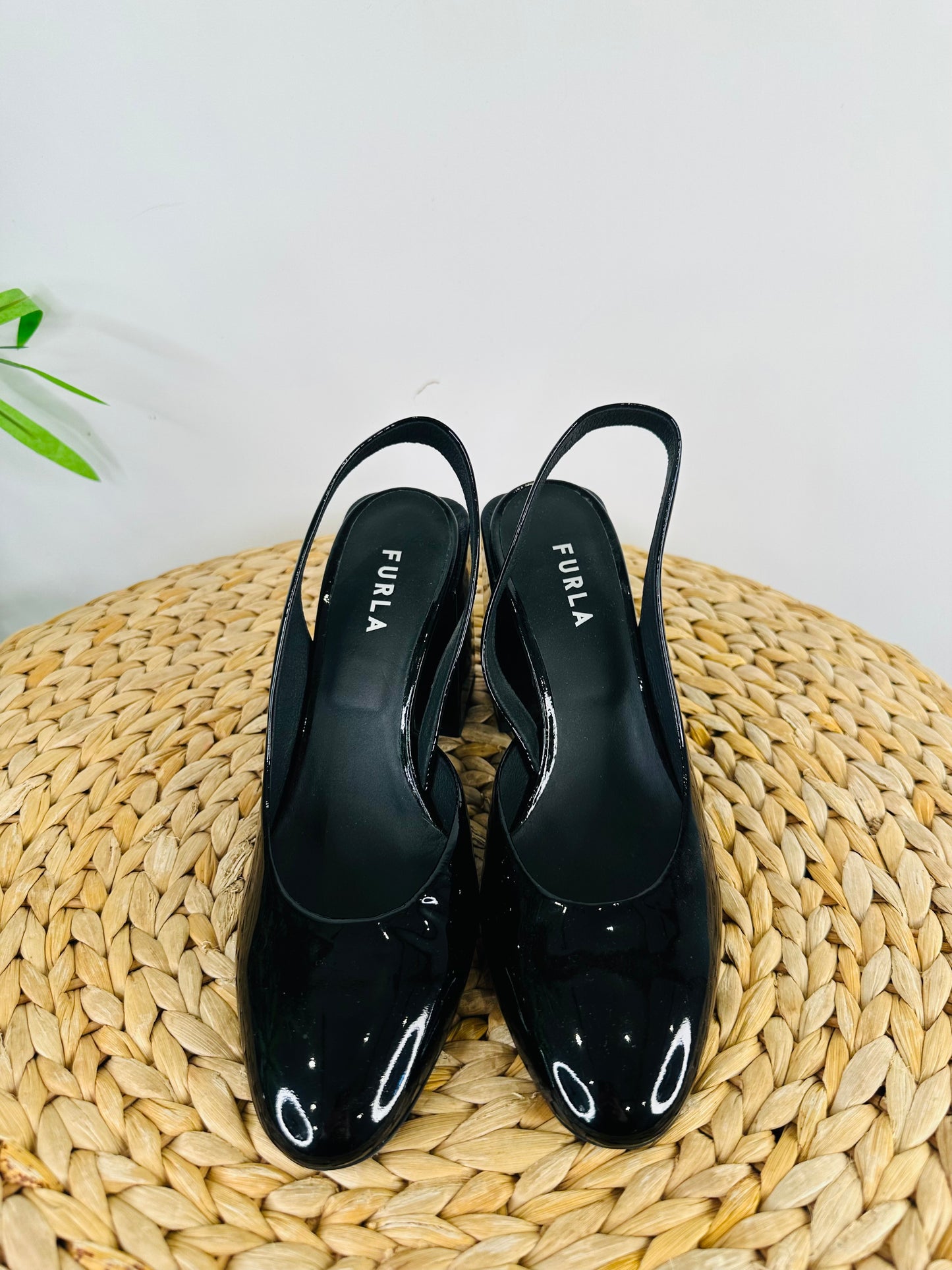 Patent Leather Slingback Pumps - Size 39