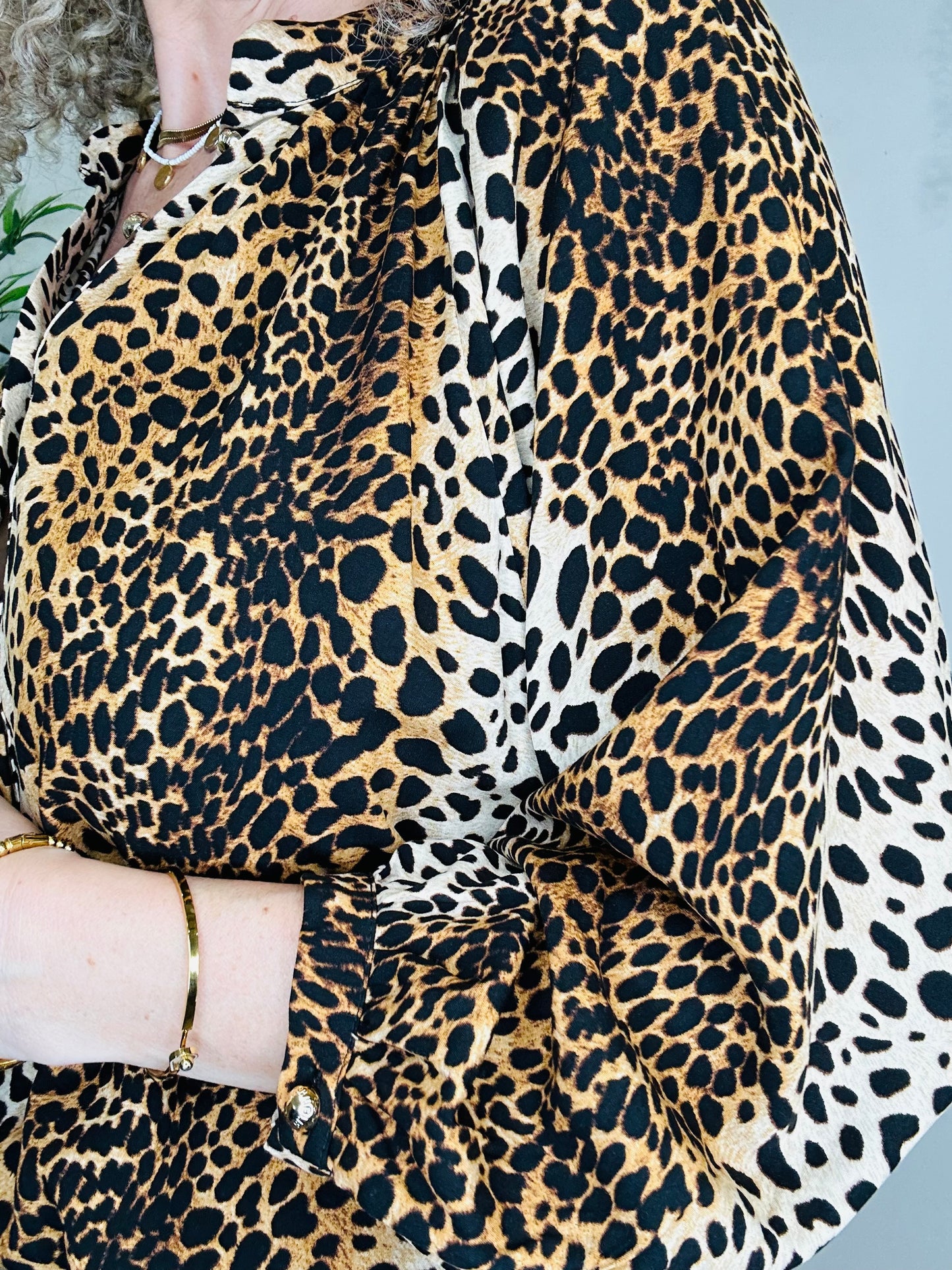 Leopard Print Blouse - Size S
