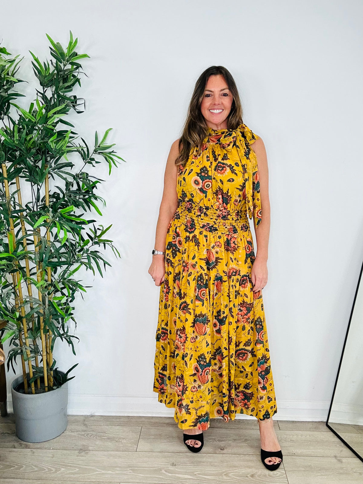 Floral Silk Dress - Size 14