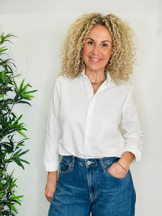 The Girlfriend Linen Shirt - Size 12