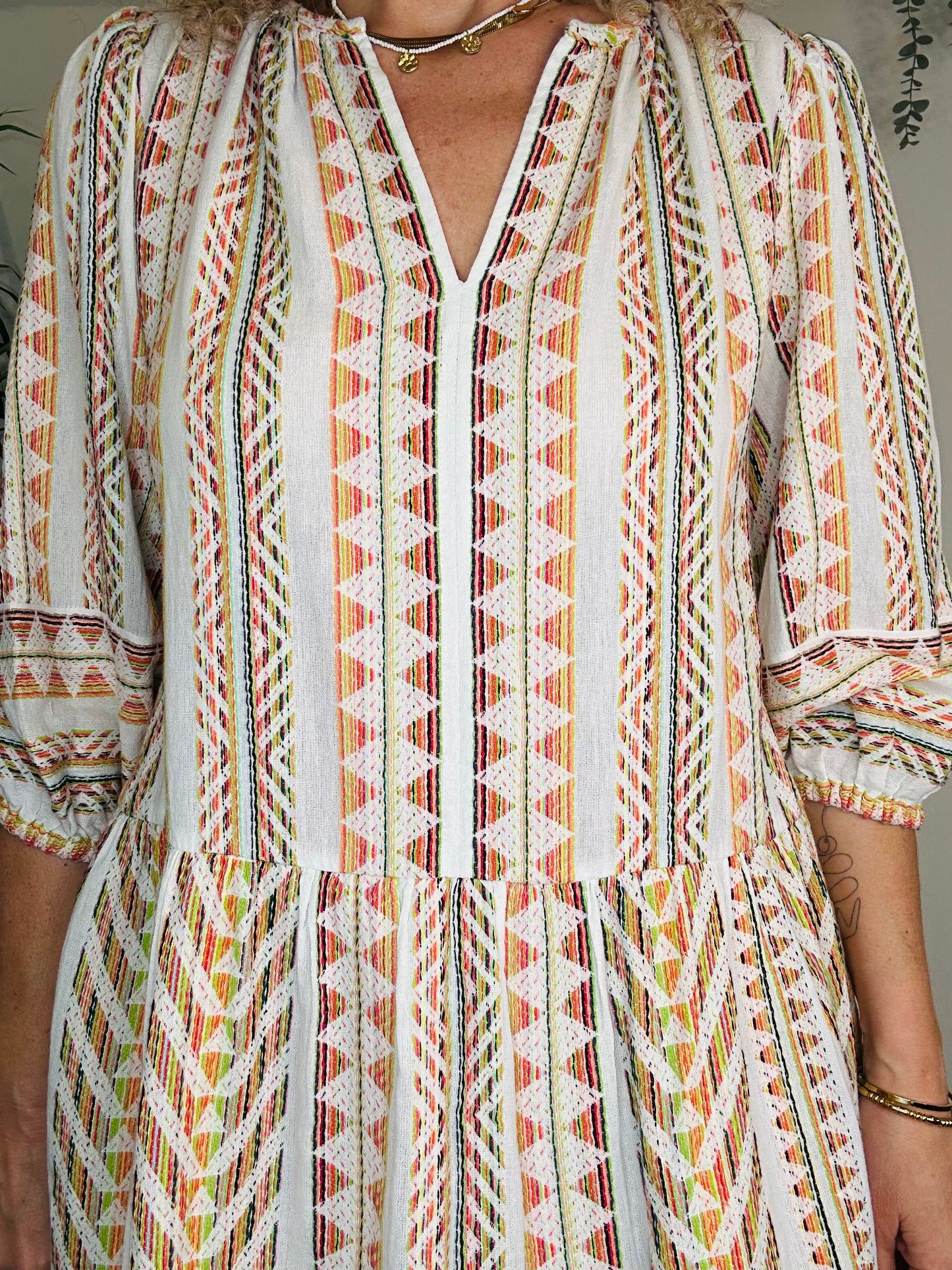 Embroidered Short Dress - Size XS