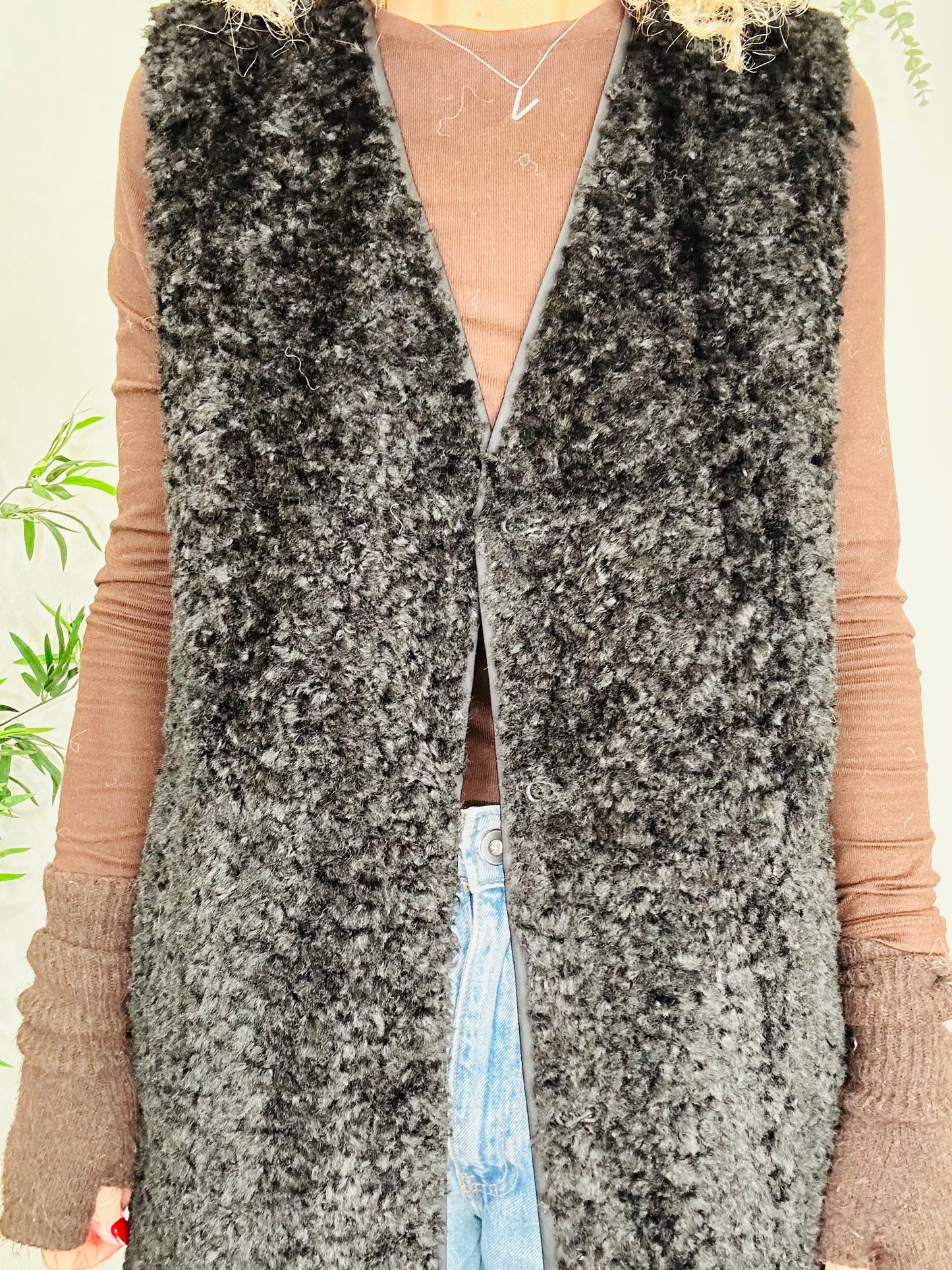 Faux Shearling Gilet - Size S