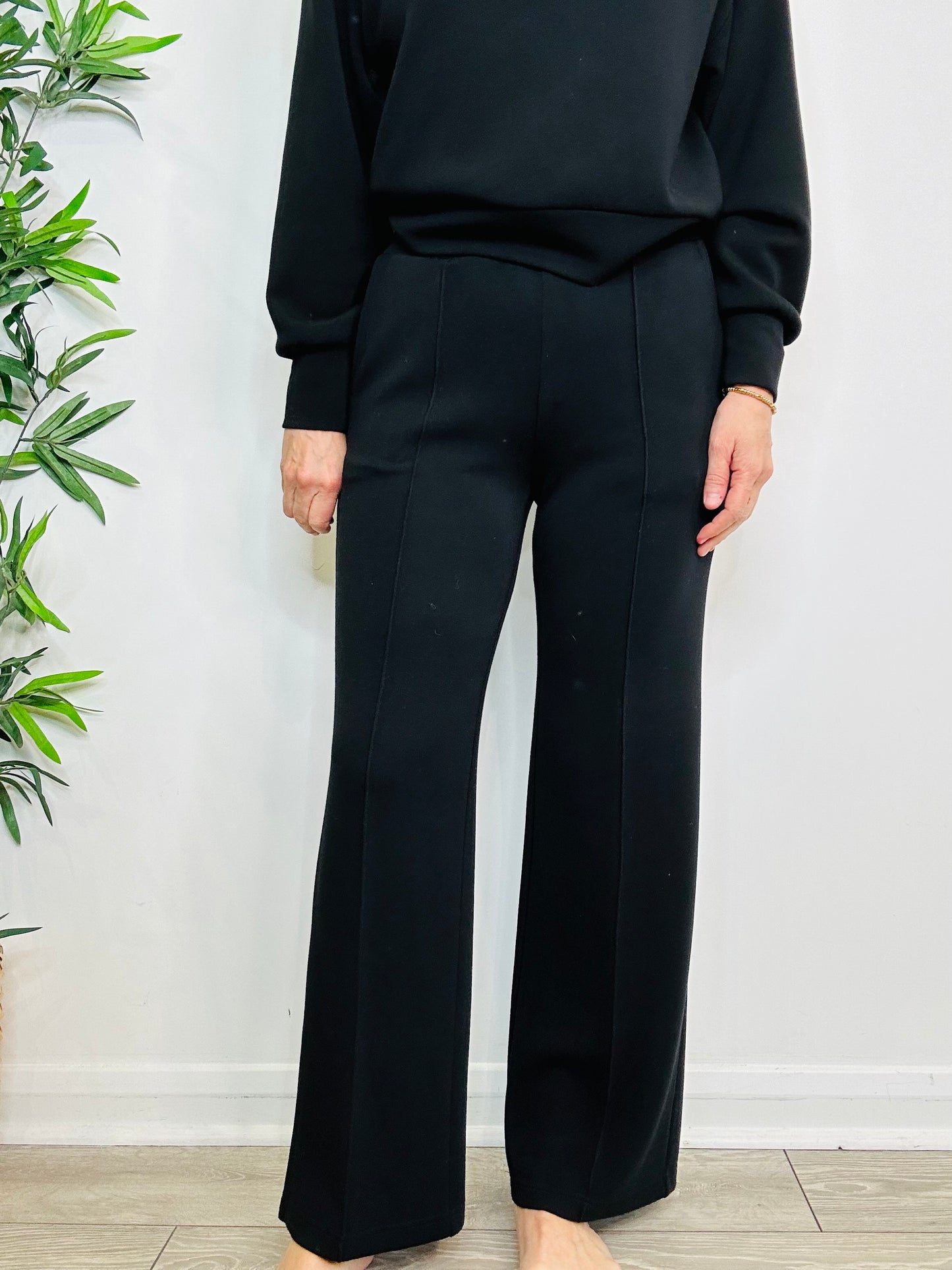 Double Soft Wide Leg Joggers - Size S