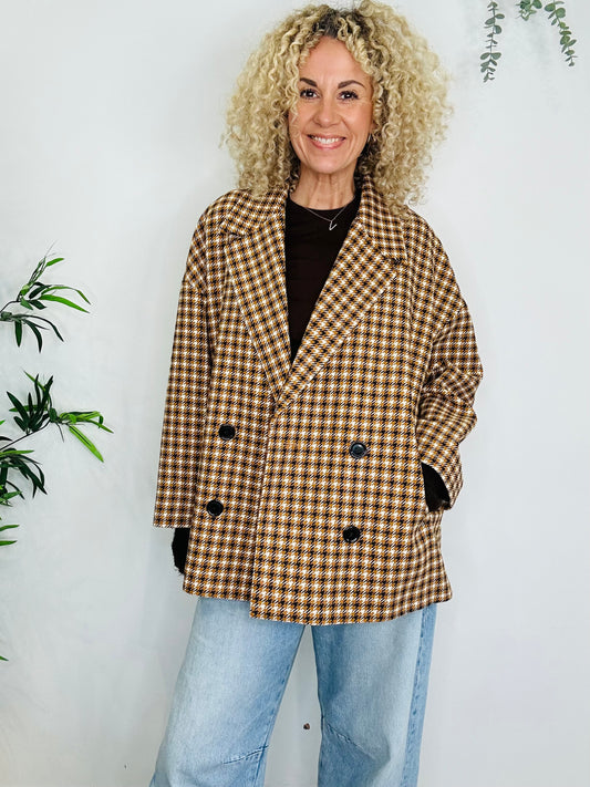 Houndstooth Check Blazer - Size XS/S