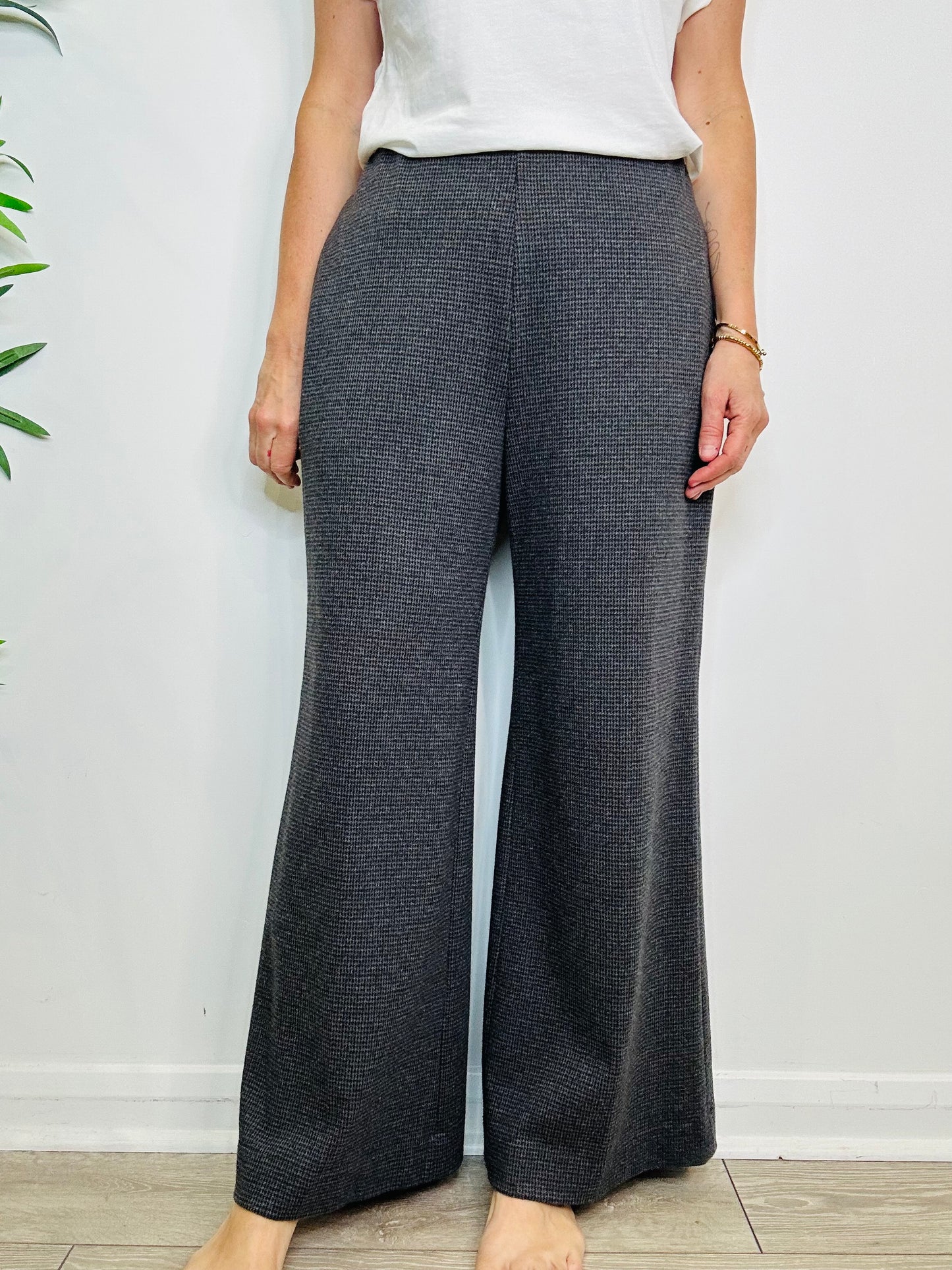 Check Wide Leg Trousers - Size 46IT