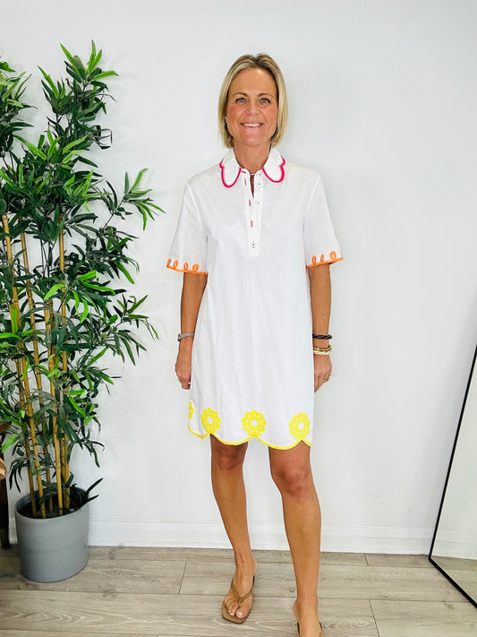 Embroidered Cotton Dress - Size 10