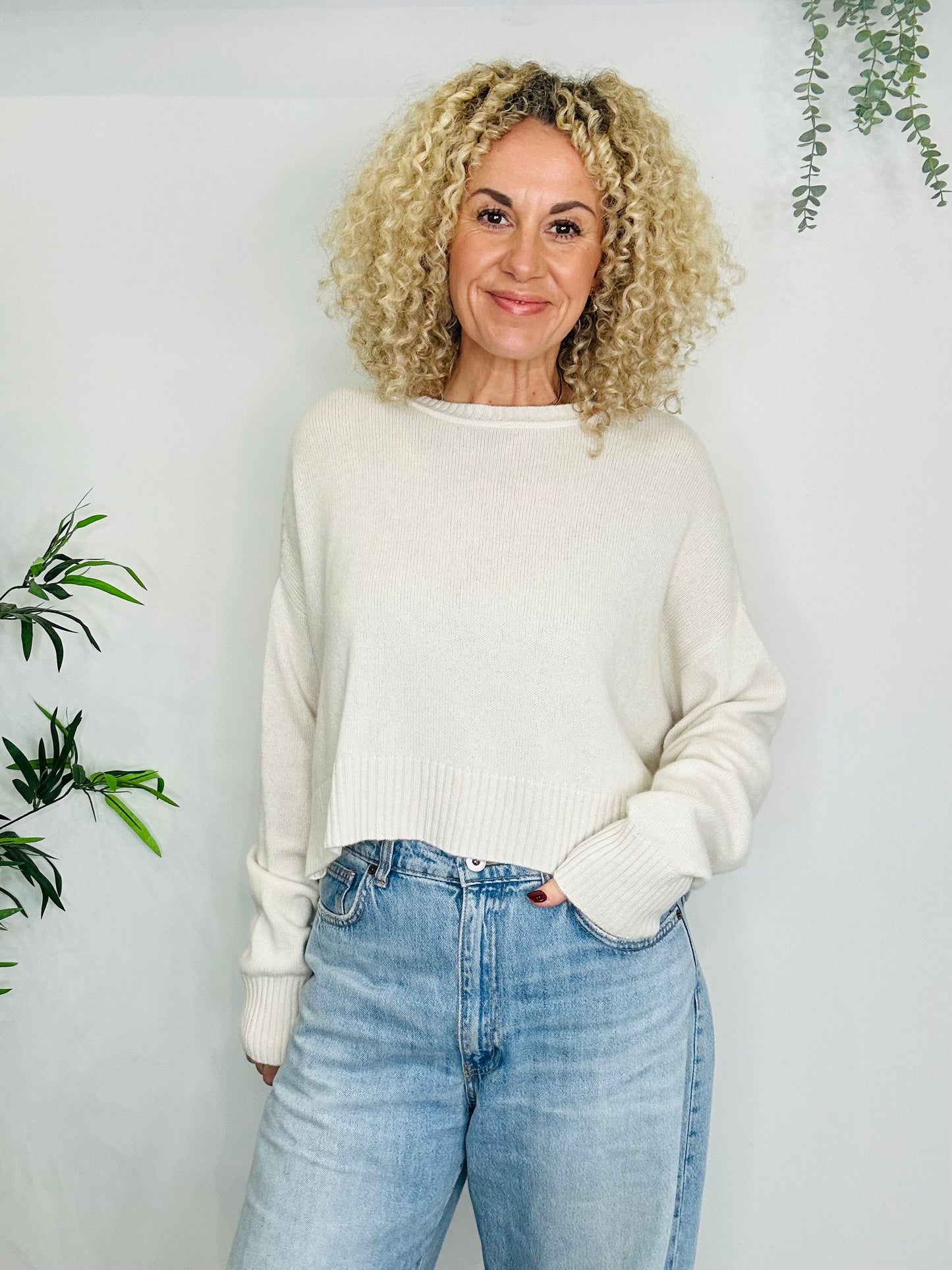 Cropped Cashmere Jumper - Size S