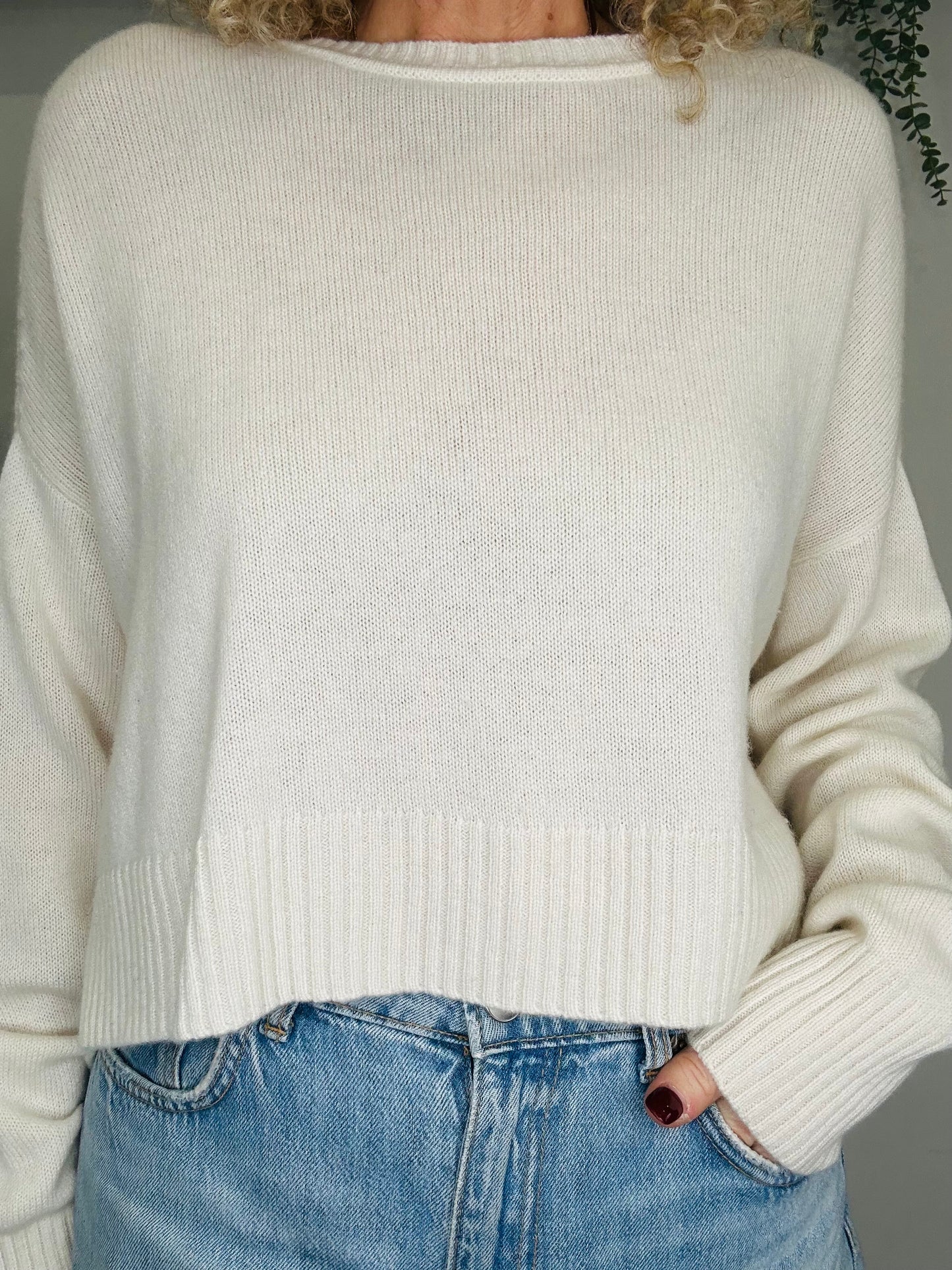 Cropped Cashmere Jumper - Size S