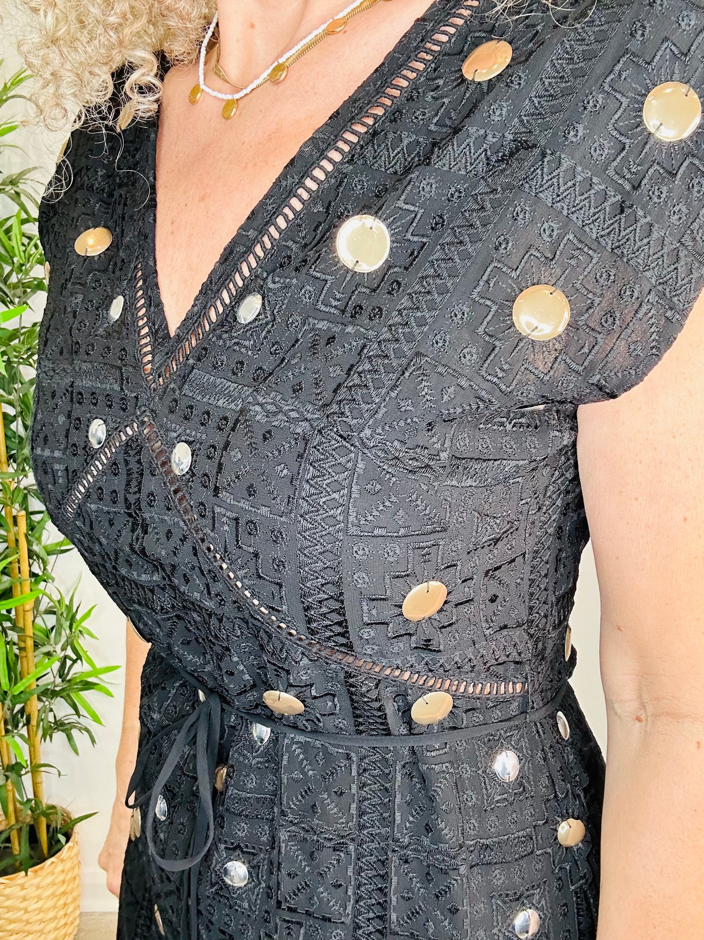 Embellished Midi Dress - Size XS