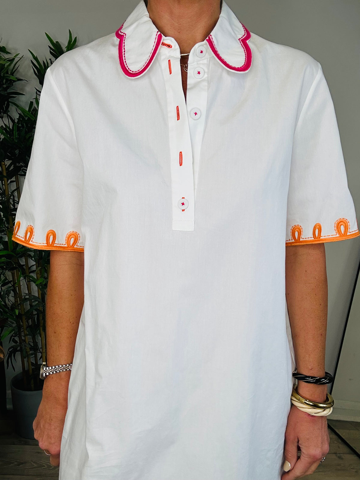 Embroidered Cotton Dress - Size 10