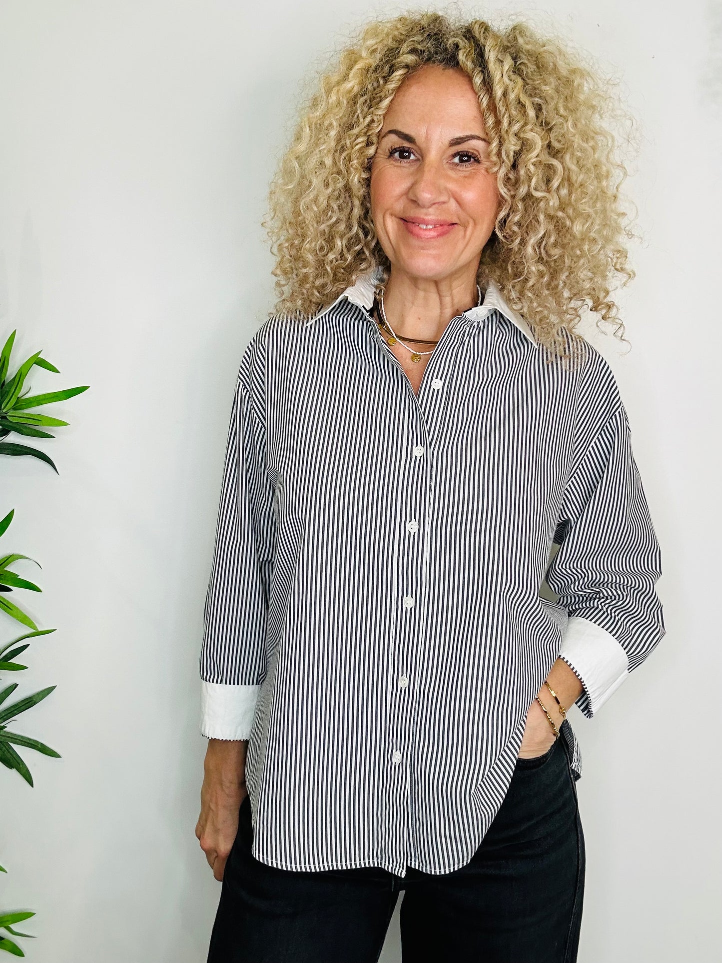 Striped Cotton Shirt - Size S