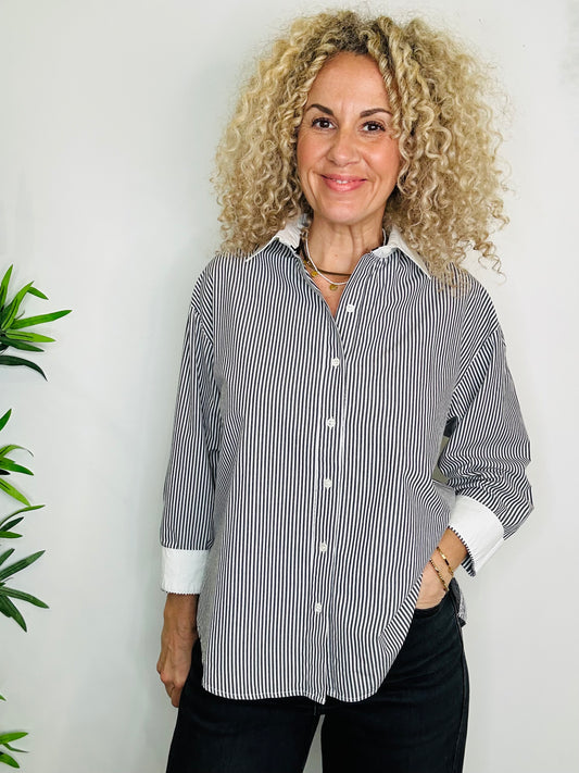 Striped Cotton Shirt - Size S