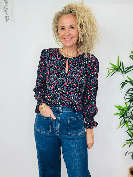 Leopard Print Blouse - Size 3