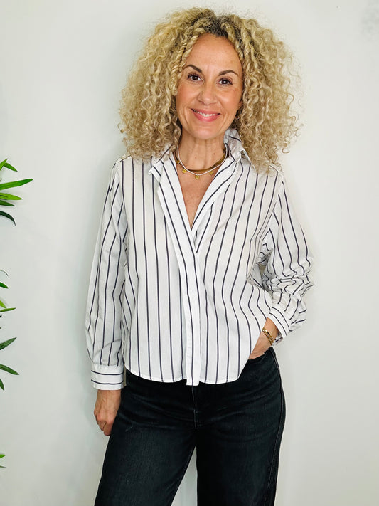 Striped Cotton Shirt - Size 34