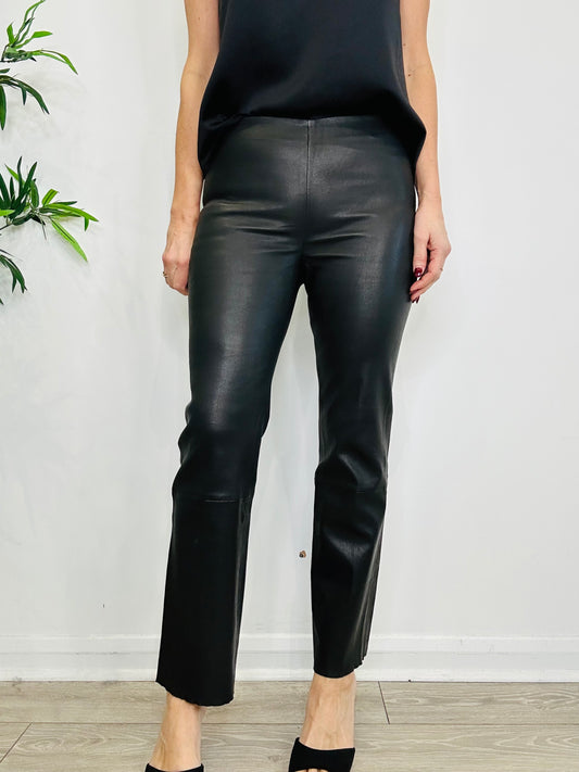 Stretch Leather Trousers - Size 34