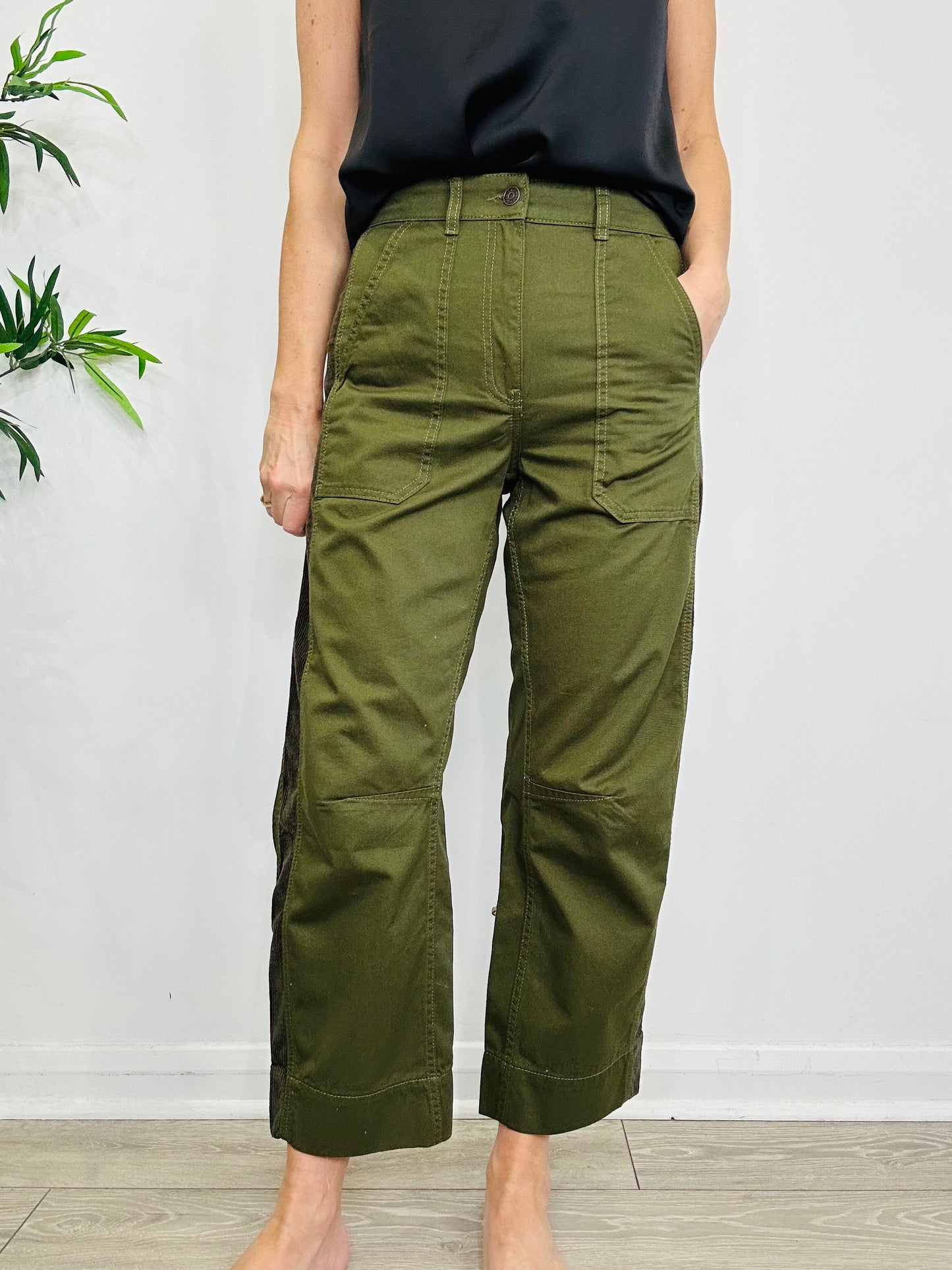 Cord Side Stripe Trousers - Size 10