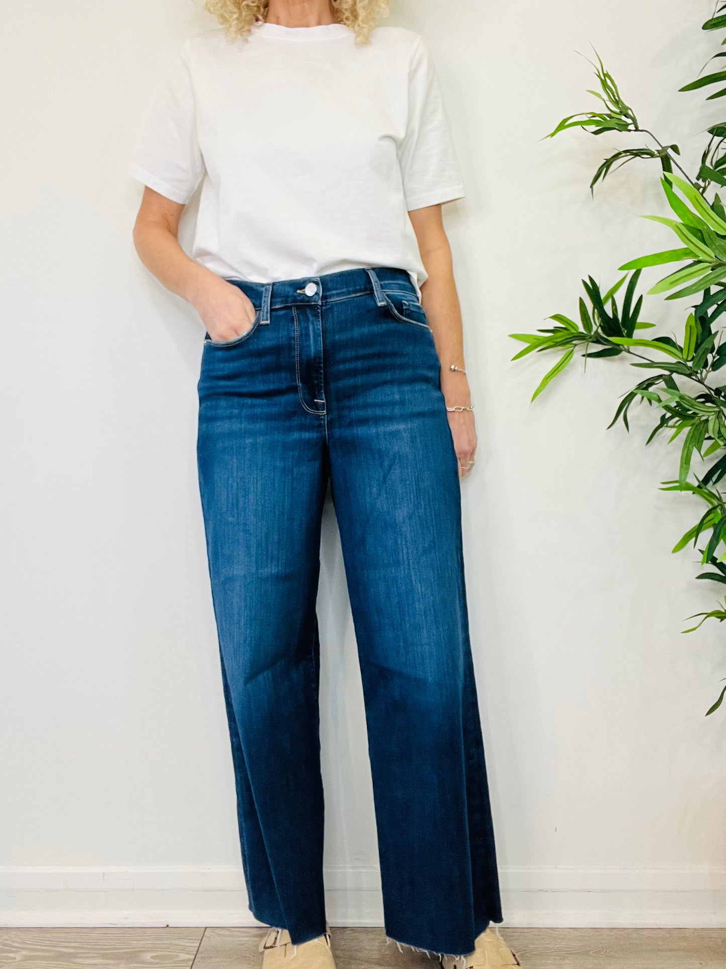 Le Slim Palazzo Jeans - Size 30