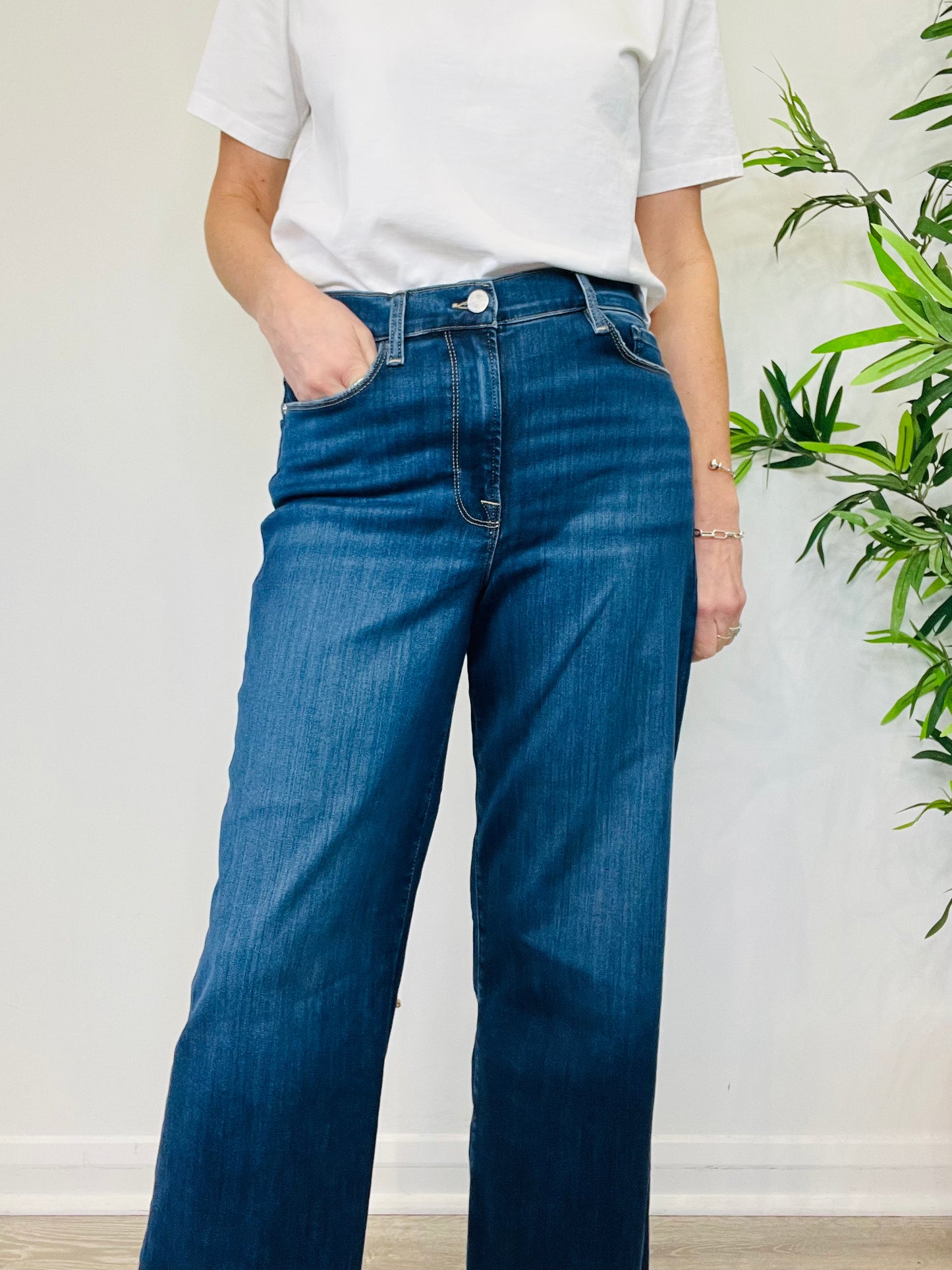 Le Slim Palazzo Jeans - Size 30