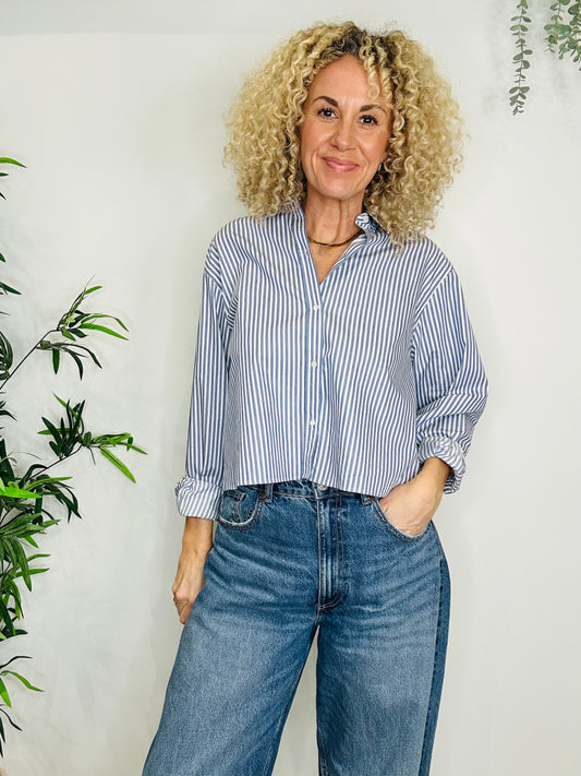 Striped Cotton Shirt - Size 14