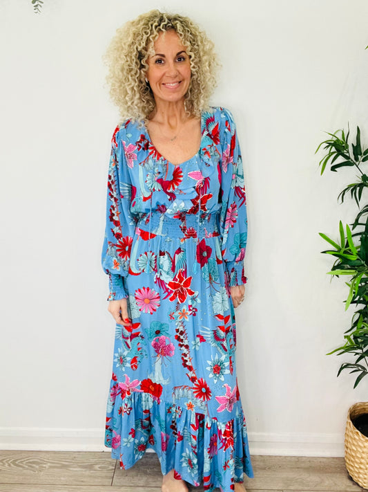 Patterned Maxi Dress - Size M