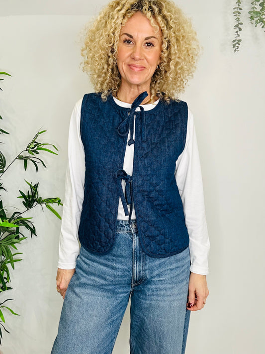 Quilted Denim Waistcoat - Size 10