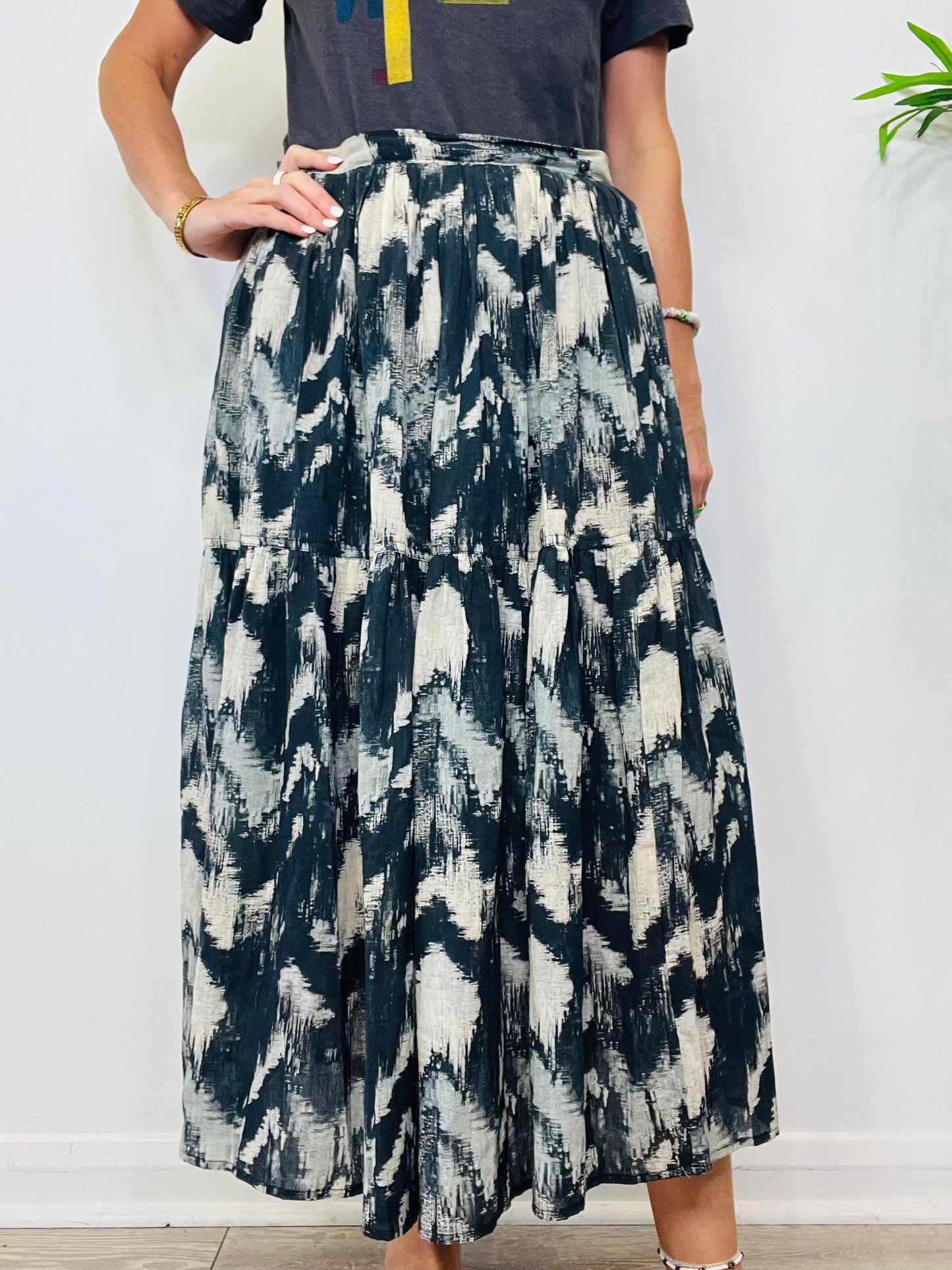 Patterned Cotton Skirt - Size 44