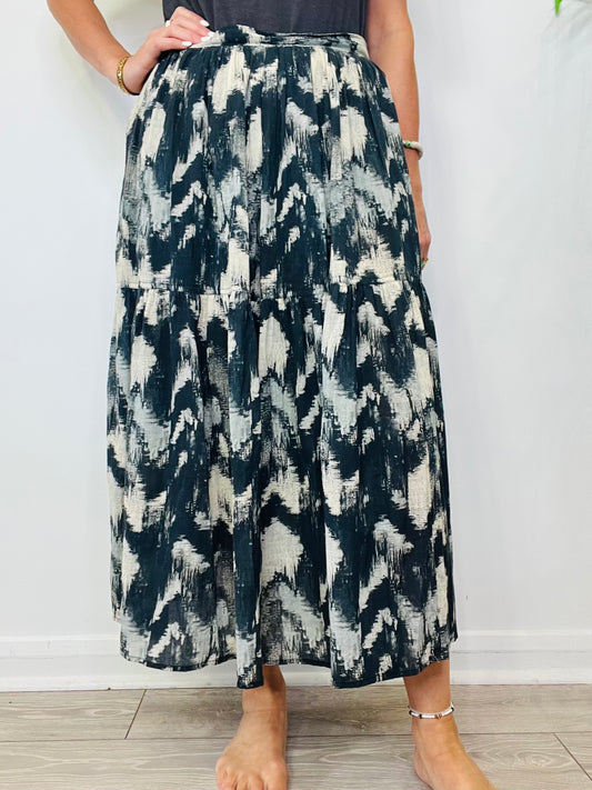 Patterned Cotton Skirt - Size 44