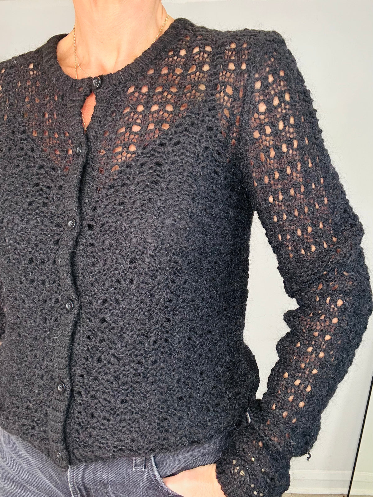 Open Knit Cardigan - Size S