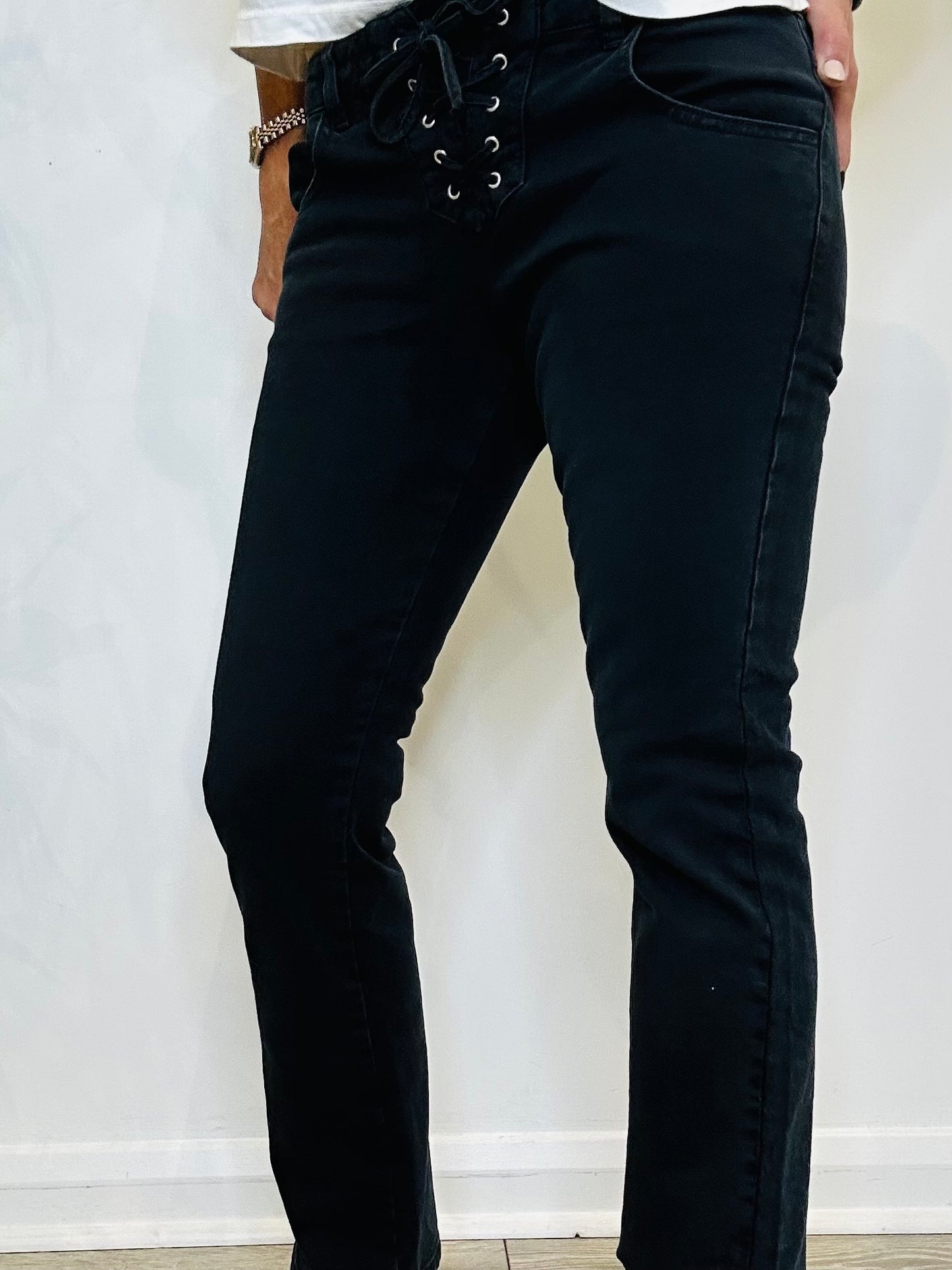 Vanel Lace-up Jeans - Size 36