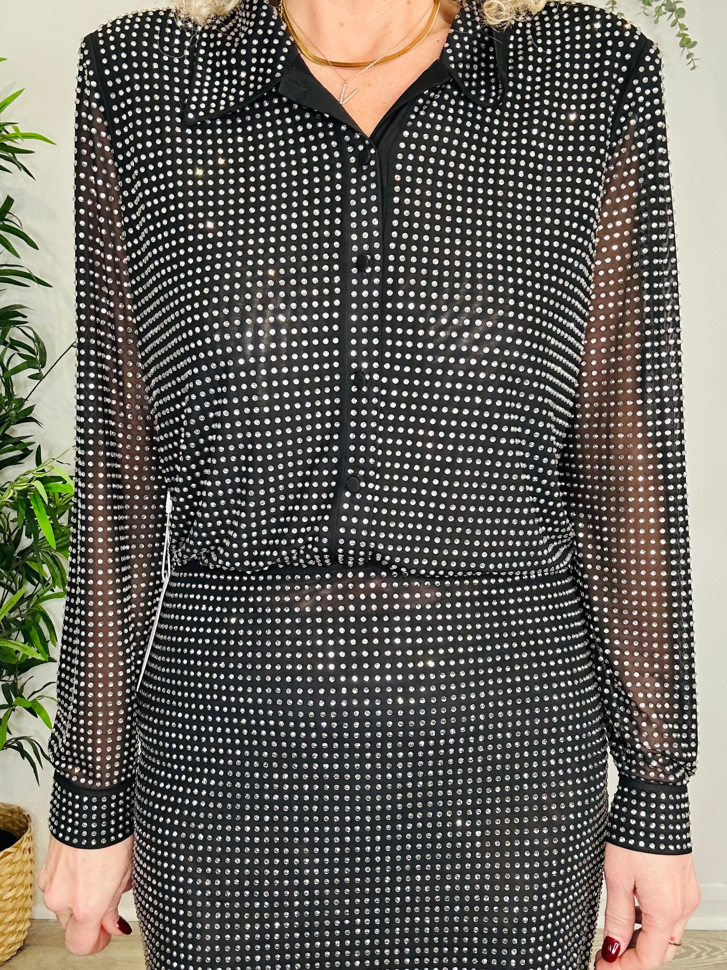 Embellished Short Dress - Size L