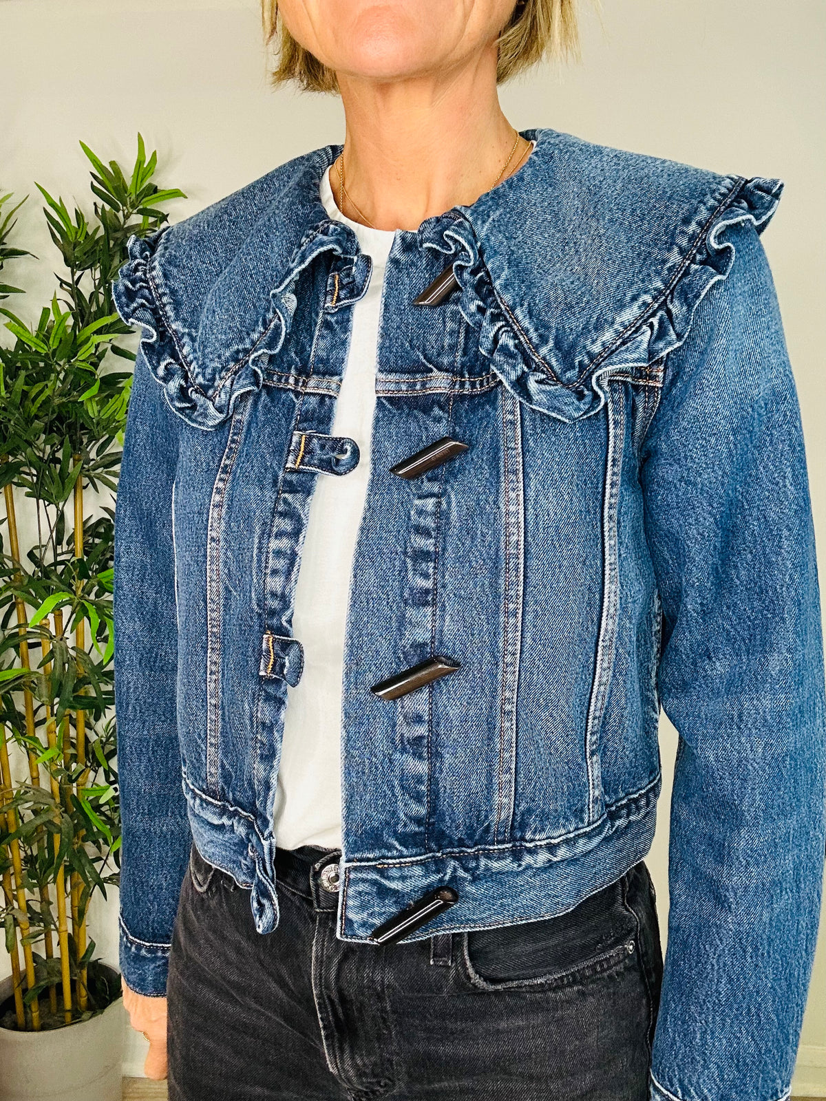 Cropped Denim Jacket - Size 36