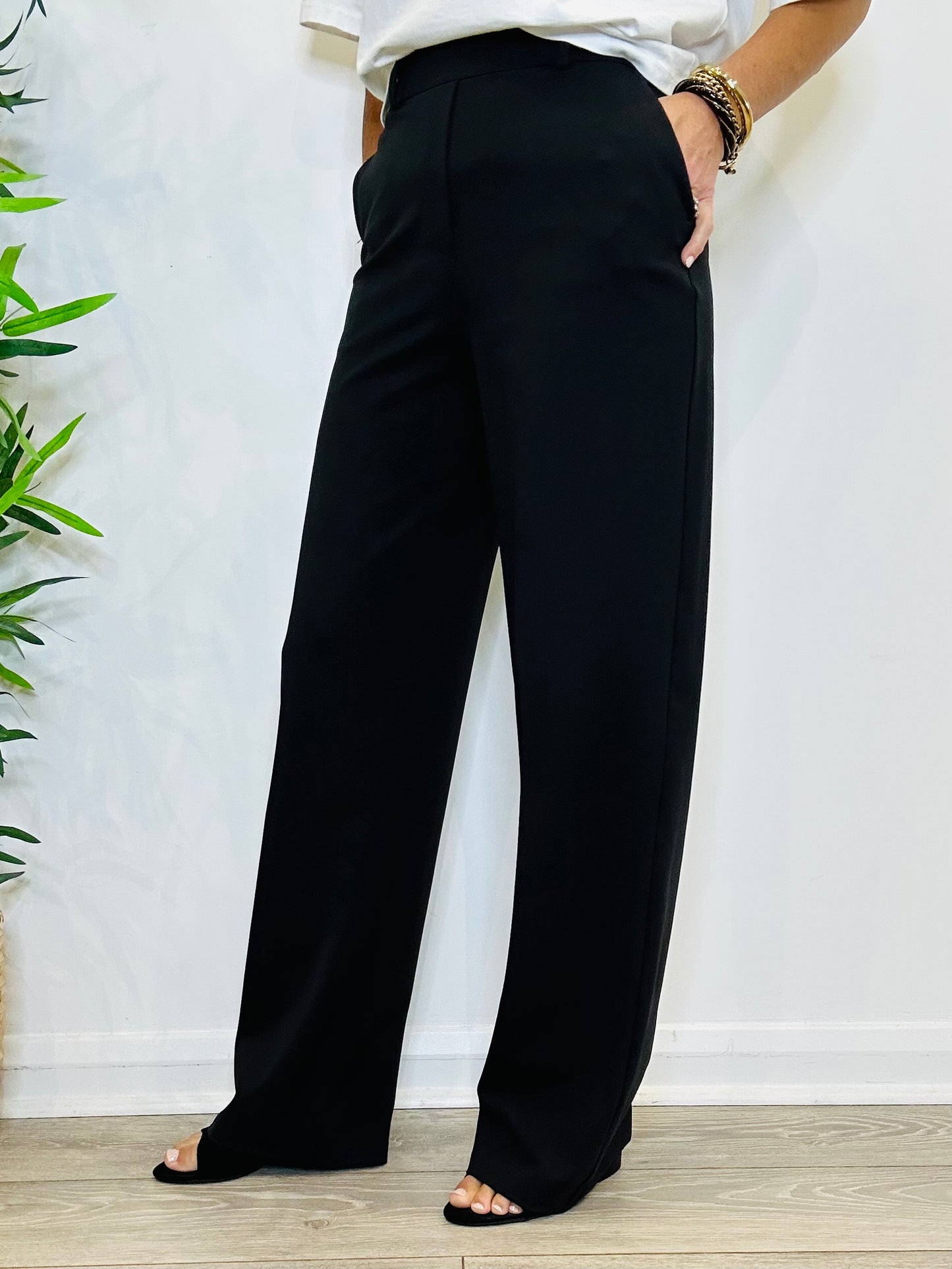 Wide Leg Trousers - Size S