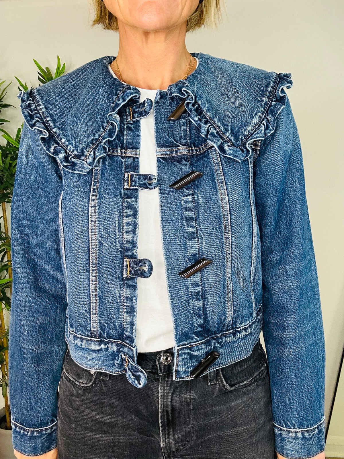 Cropped Denim Jacket - Size 36