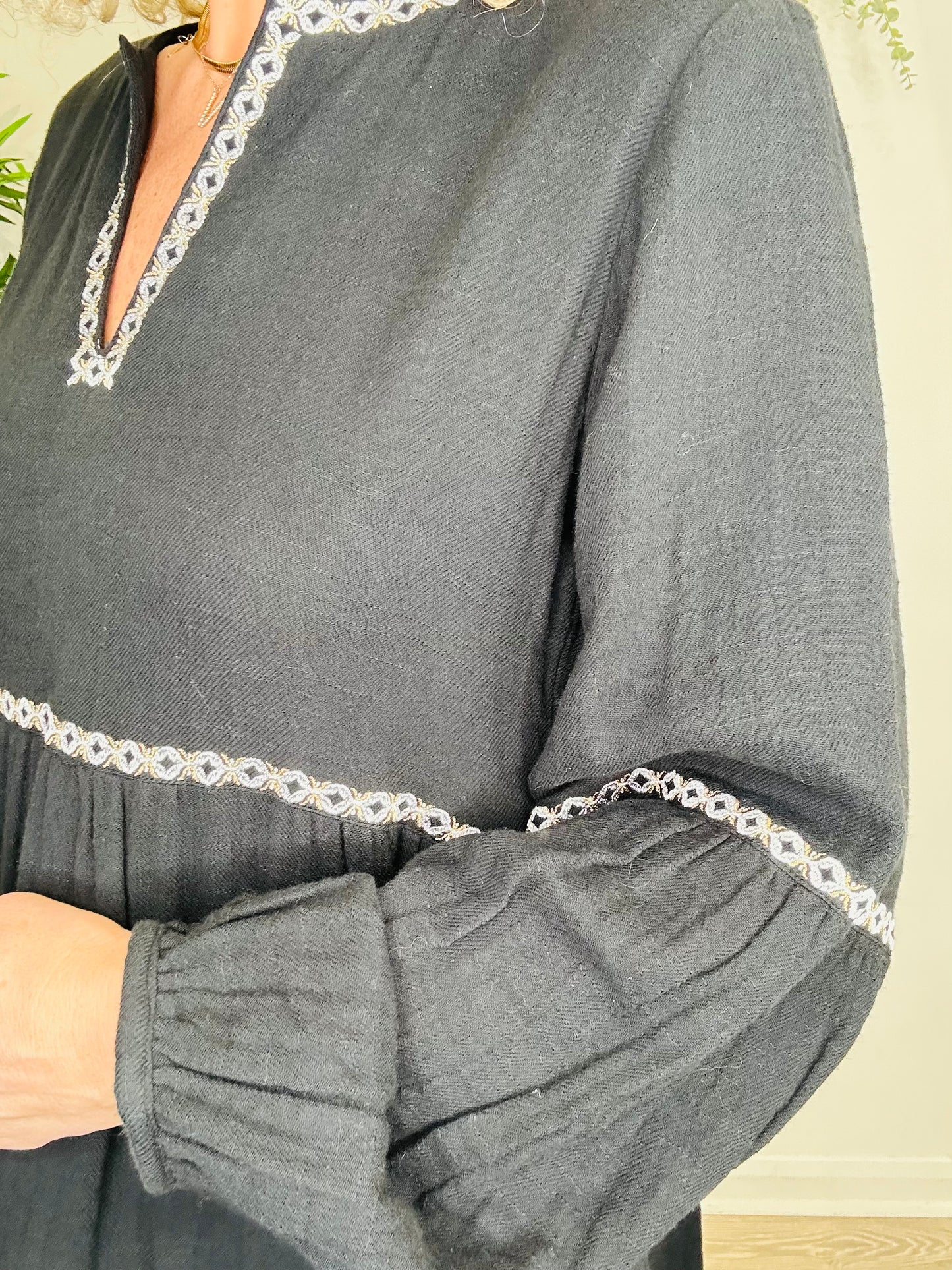 Embroidered Cotton Dress - Size M