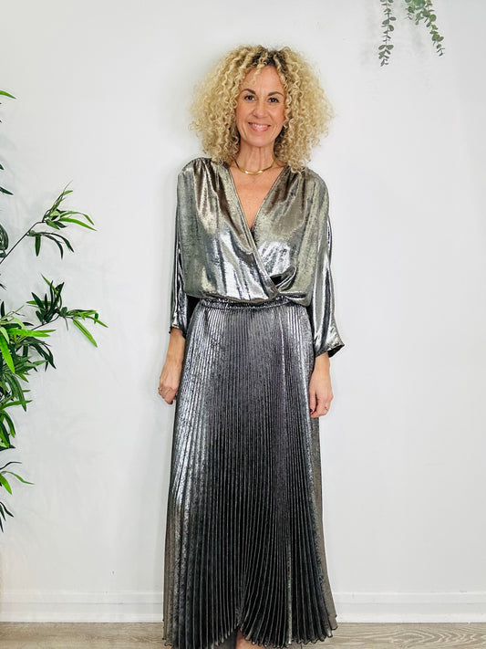 Metallic Maxi Dress - Size S