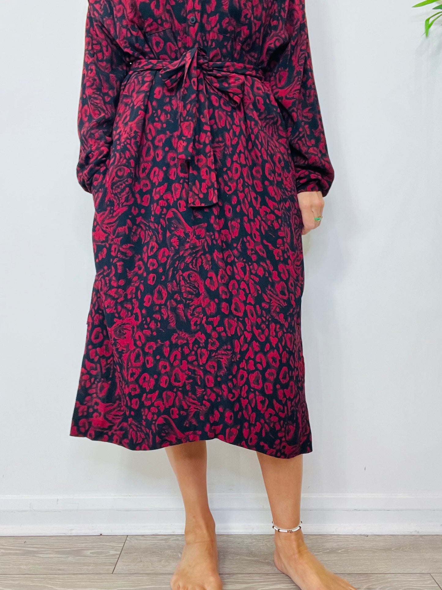 Patterned Shirt Dress - Size 16