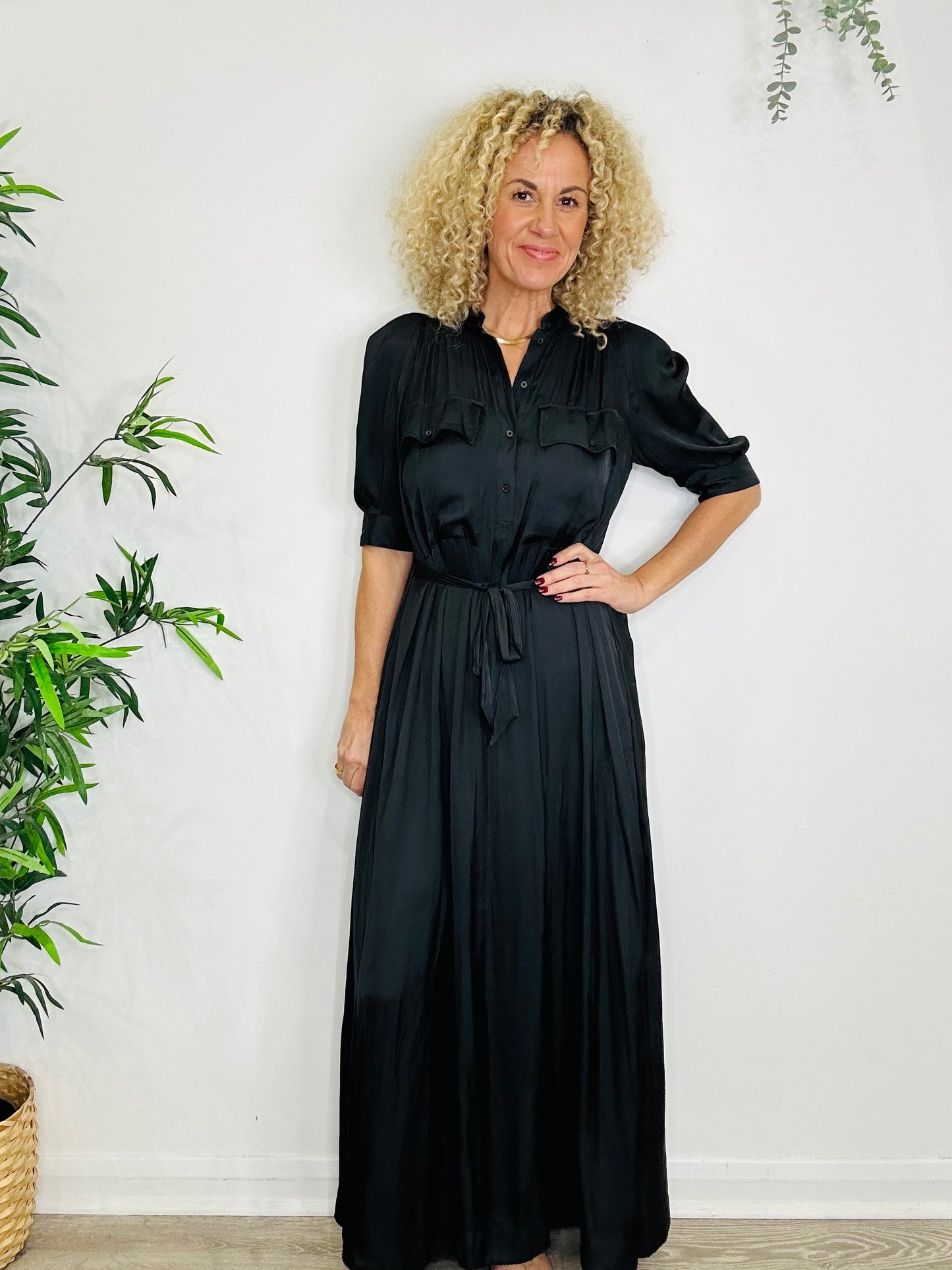Satin Maxi Dress - Size S
