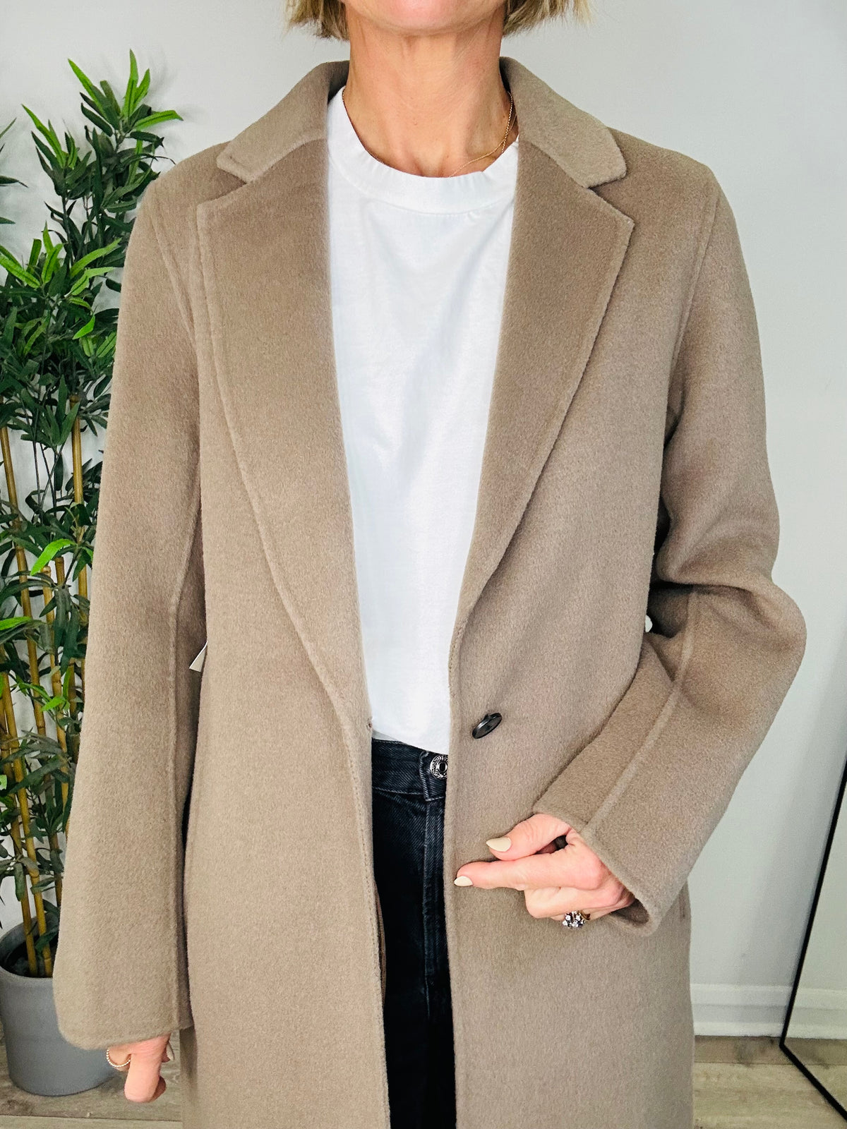 Brushed Wool Coat - Size 8